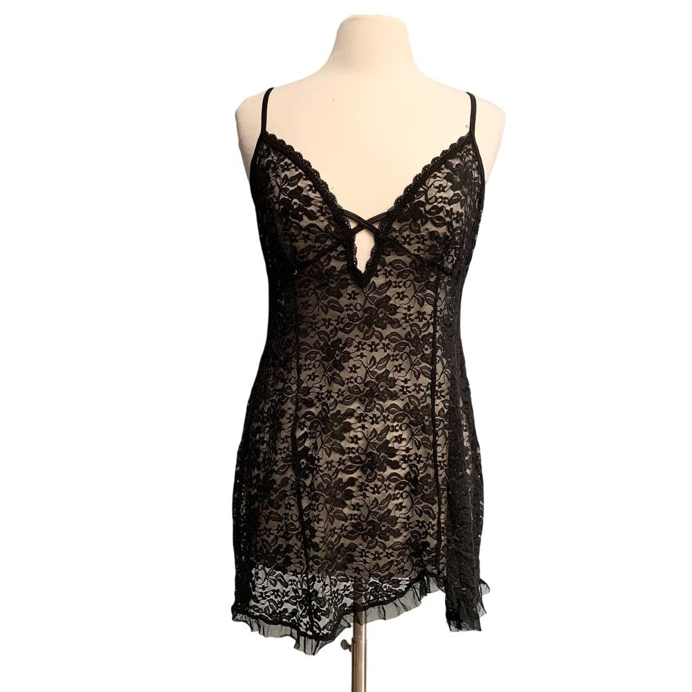 Black Sheer Lace Chemise Lingerie
